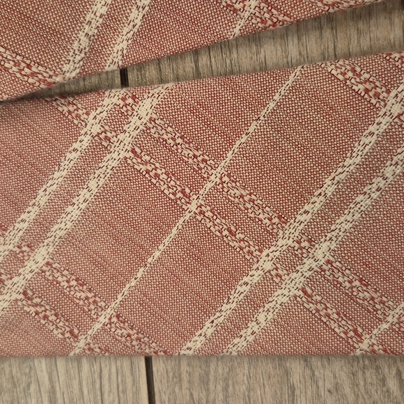 BILLY REID Light Pink Beige Textured Plaid USA Mens Cotton Silk Blend Tie - Picture 3 of 7